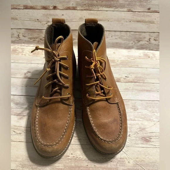 Lands’ End Vintage 1982 Leather Boots Men’s Size 10 Brown - Picture 2 of 10